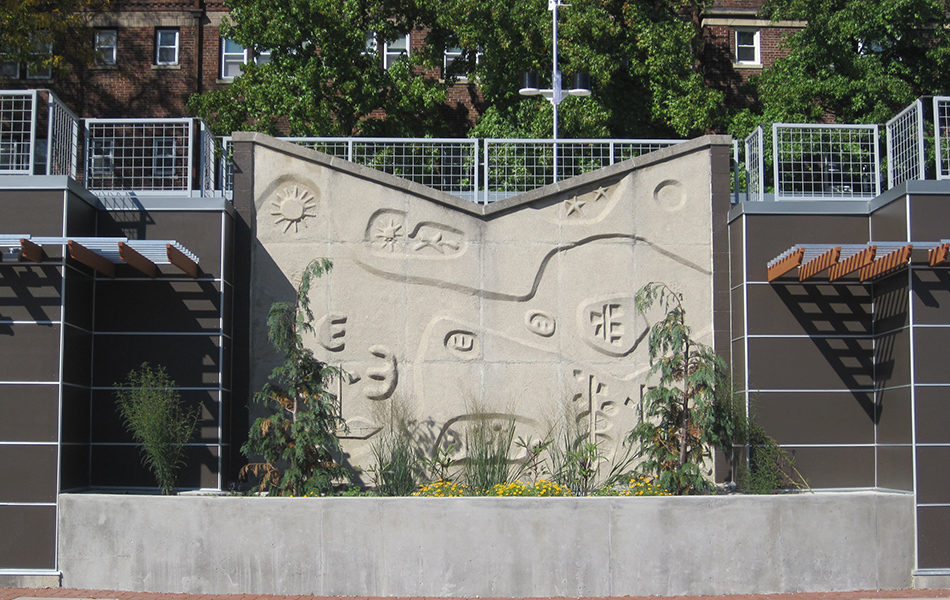Civic Garden Center sculpture wall