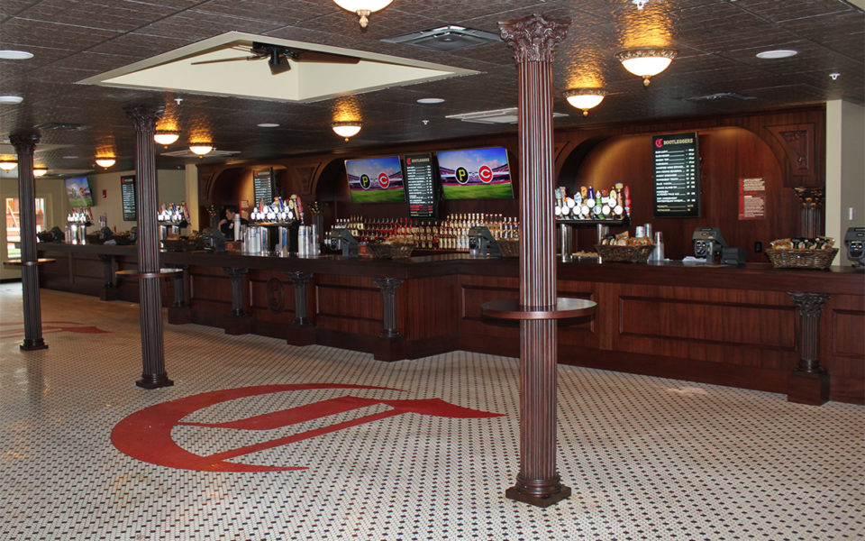 Interior of Bootleggers Bar at Reds Stadium