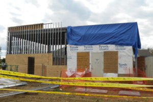 Exterior of Time Warner Cable hubsite expansion, under construction