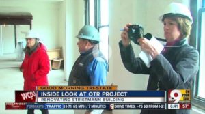 Video still of news story about Strietmann Building Renovation