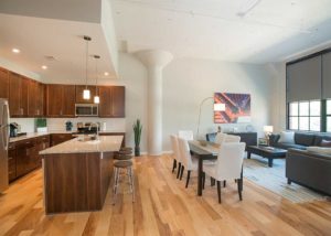 Baldwin Apartments Living Room and Bar
