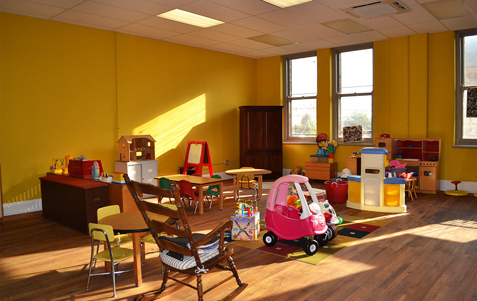 Interior. Playroom with children's toys.