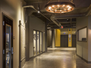 Interior of Crane Factory Flats hallway to elevators