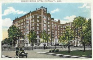 Old postcard of the Vernon Manor Hotel in color
