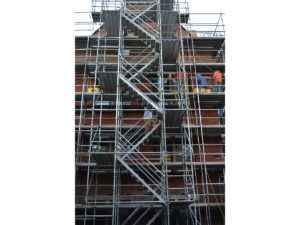 scaffolding at OSU Hayes and Hall Hall