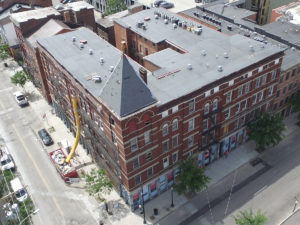 Aerial view of Columbia Building