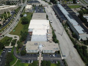 aerial of Xavier University Alumni Center