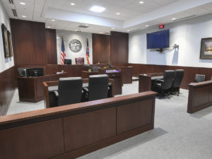 Interior of courtroom at Warren County Probate and Juvenile Court