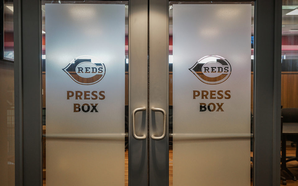 Doors into new Press Box at Great American Ball Park