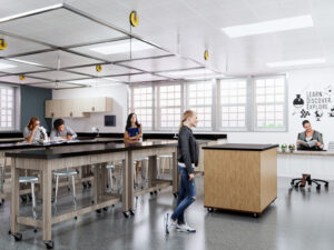 Rendering of upcoming renovation to Seven Hills School Middle School, science room