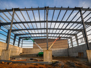 steel frame of new Rumpke facility