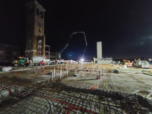 Concrete Pour on Center Green in December 2021