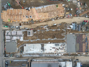 aerial view of Factory 52 job site