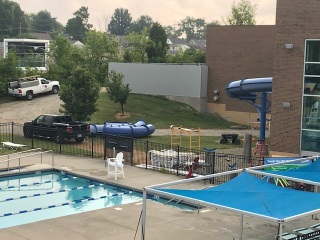 removal of slide at Mayerson JCC pool