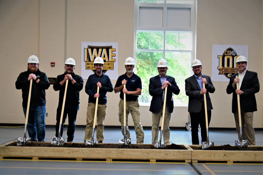 Project team with shovels at Centre College Wellness groundbreaking