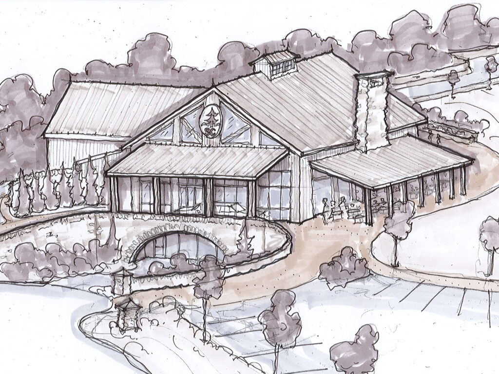 rendering of Sugar Creek event center