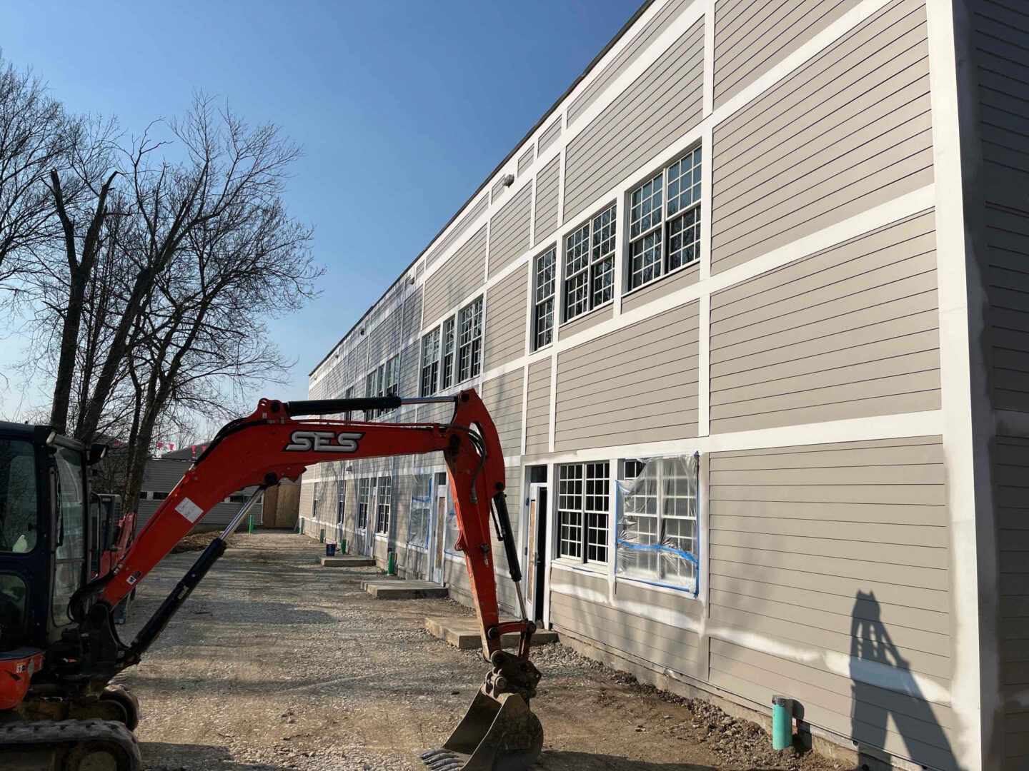 exterior of Seven Hills School addition nearly complete